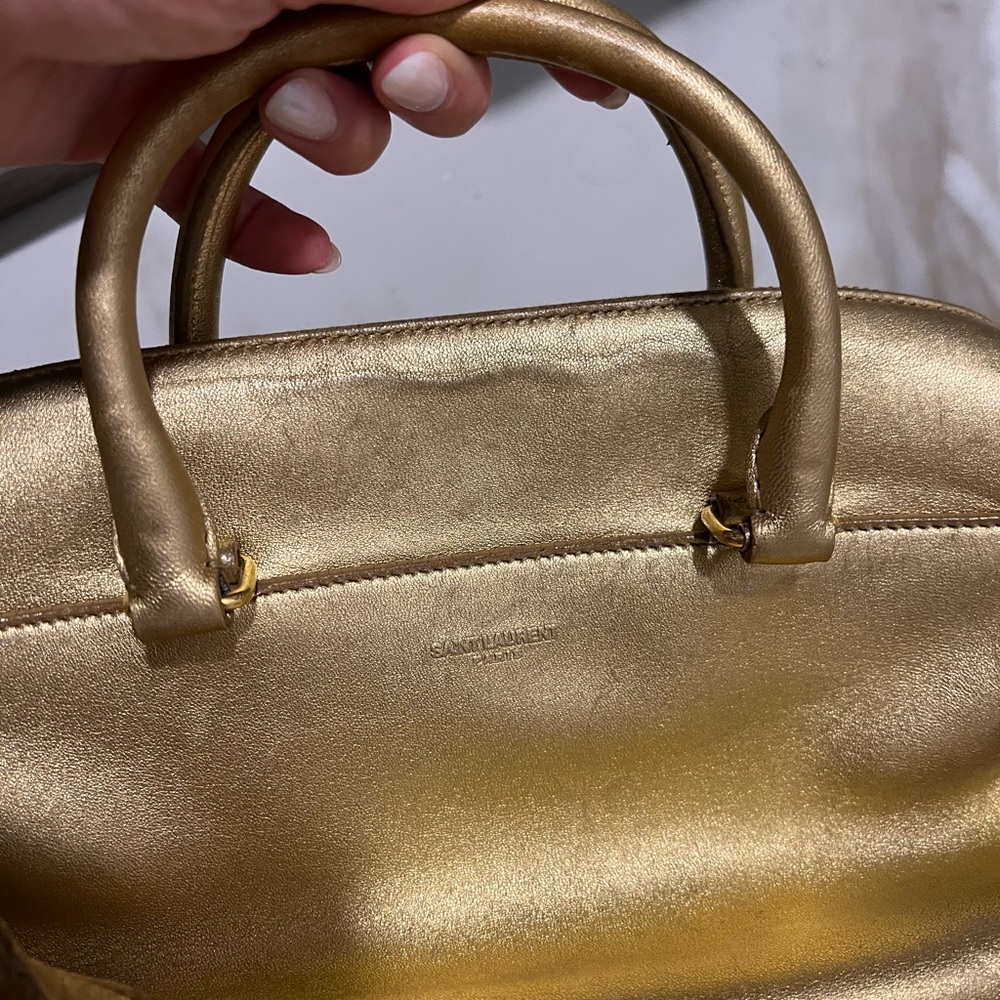 Saint Laurent Gold Satchel